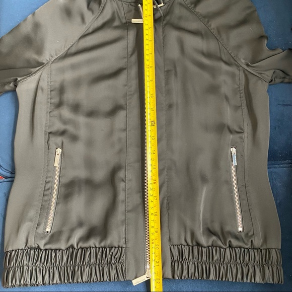 Karen Millen Black Bomber Jacket Fits XS S Sz 6 - Picture 13 of 14